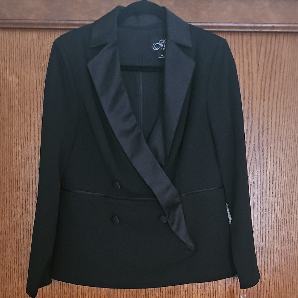 Alex Evenings Black Double-Breasted Blazer